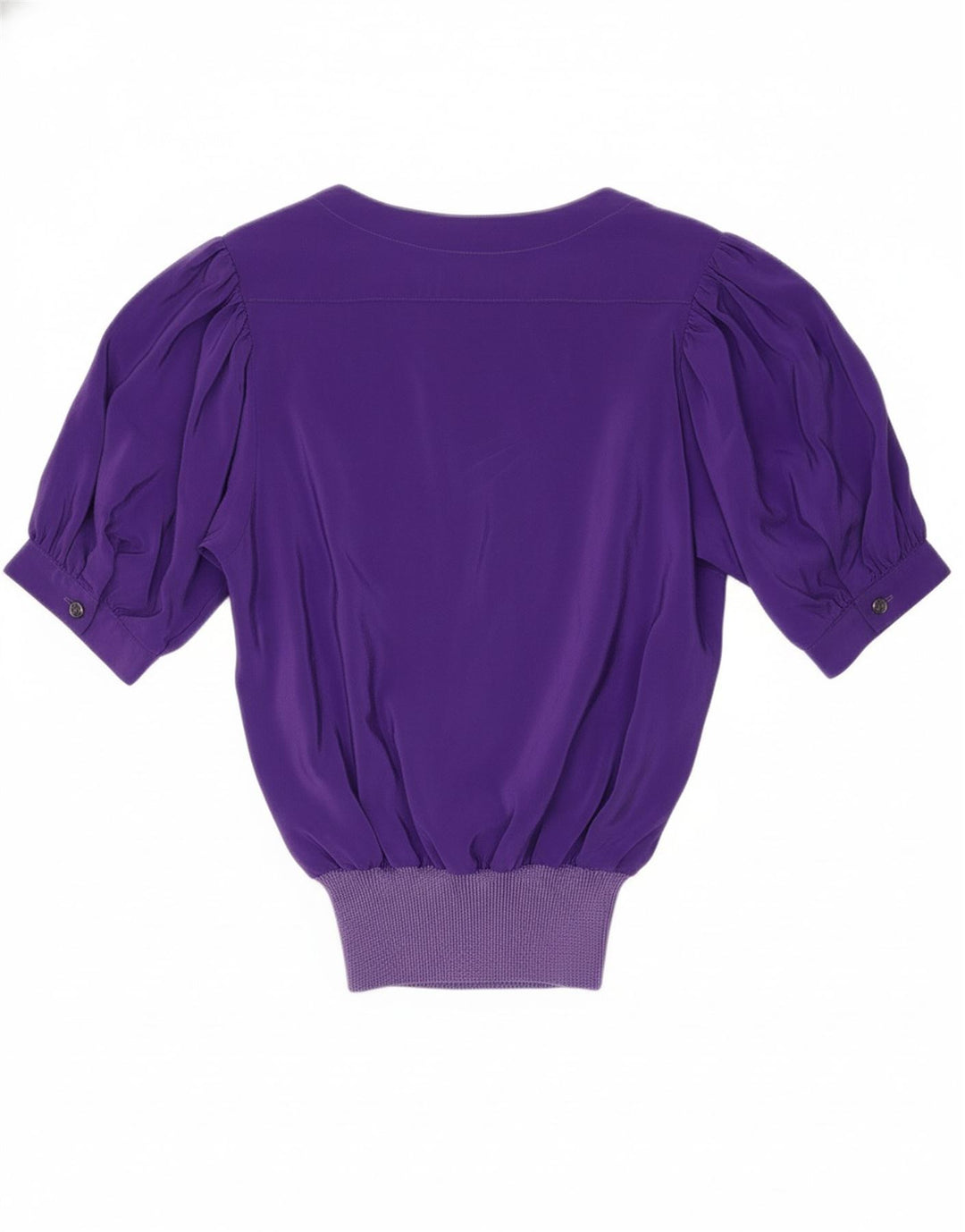 VINTAGE Womens 3/4 Sleeve Blouse Top UK 14 Medium Purple