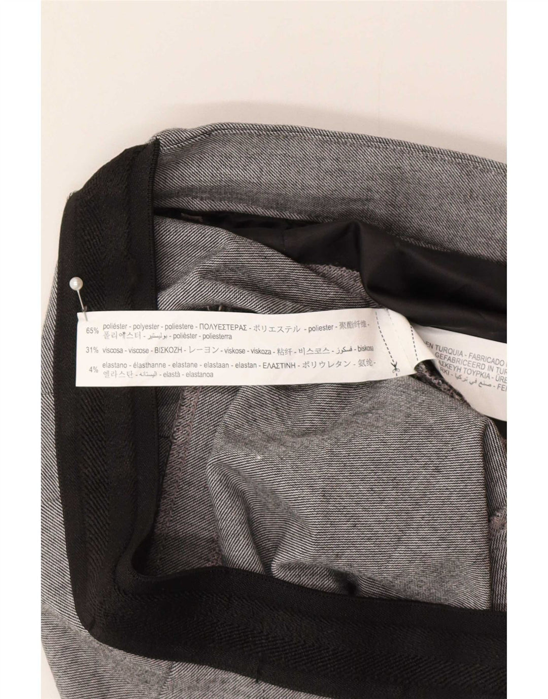 Zara ženske sužene chino hlače srednje veličine W30 L28 sivi karirani poliester