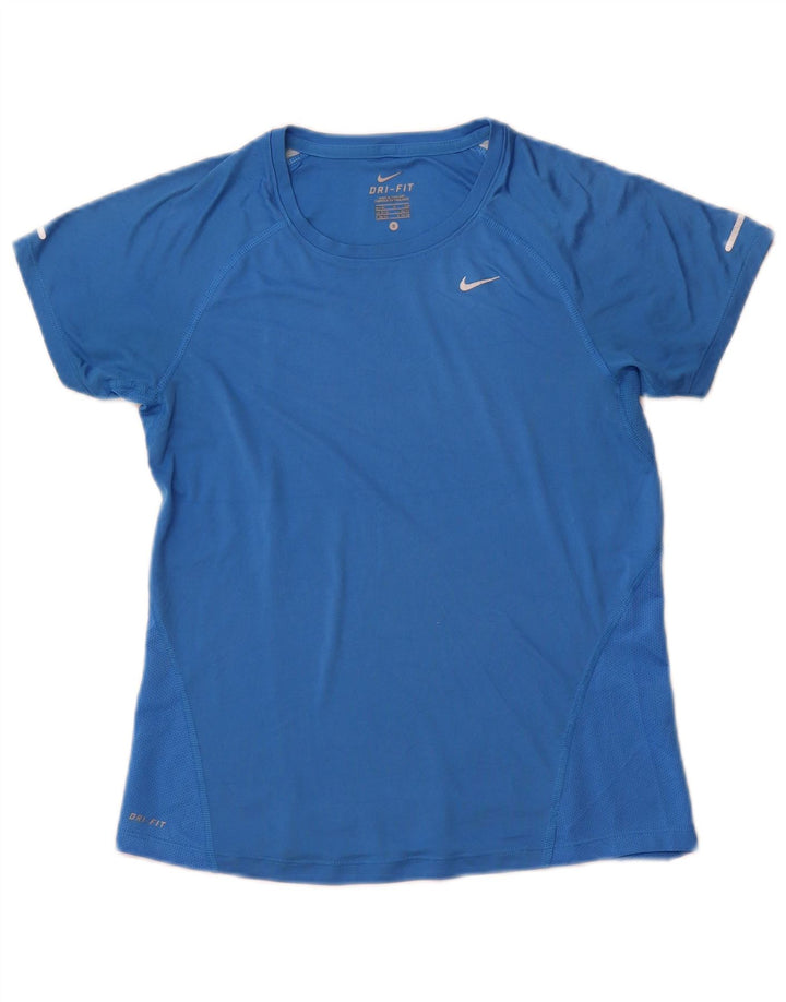 NIKE Ženska Dri Fit majica kratkih rukava UK 8/10 Mali plavi poliester Sport