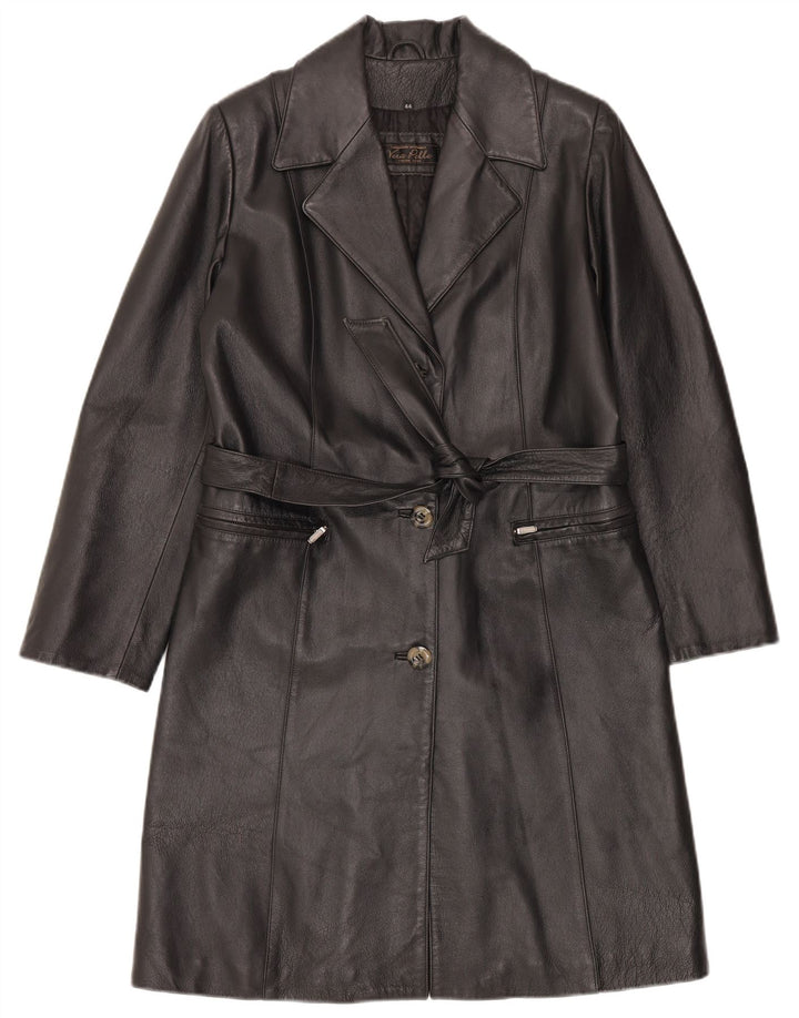 LAVORAZIONE ARTIGIANALE ženski kožni kaput IT 44 srednje crna koža