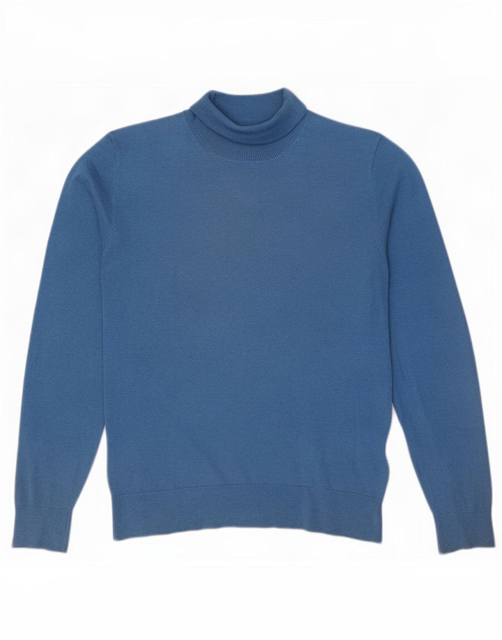 Massimo Dutti ženski pulover s rol izrezom UK 14 Srednje plava svila
