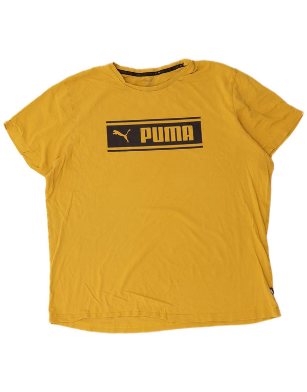 Puma muška majica s grafičkim motivima 2XL žuti pamuk
