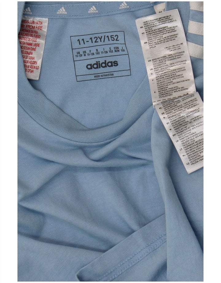 ADIDAS majica kratkih rukava za dječake 11-12 godina, plavi pamuk