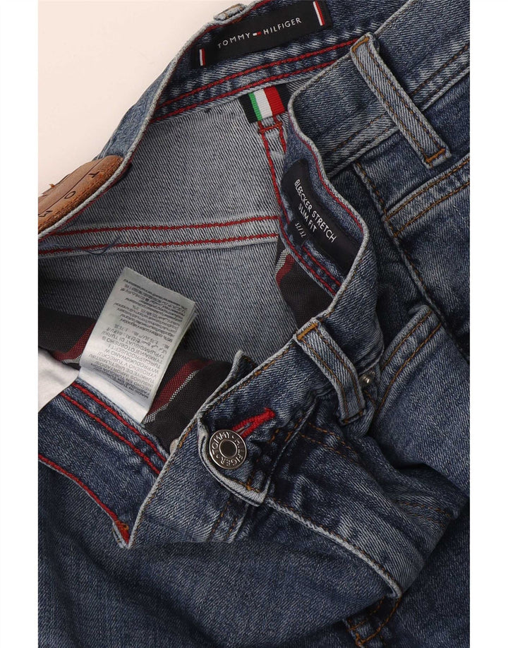 Tommy Hilfiger Mens Bleecker Slim Jeans W32 L32 Plavi pamuk