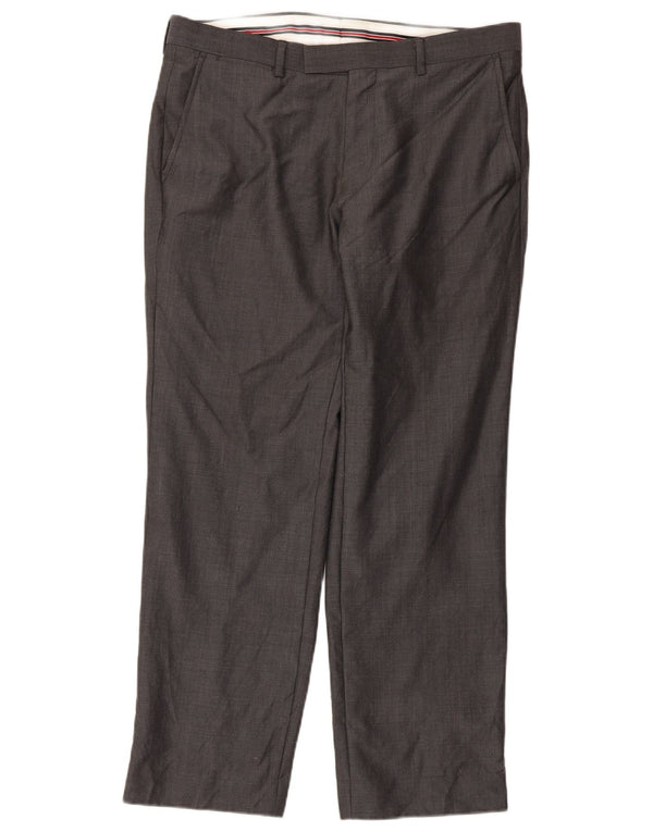 Marks & Spencer muške autograph hlače ravnog odijela W34 L29 siva vuna