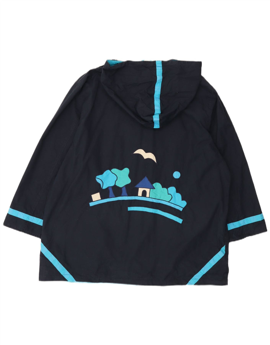 DW-SHOP Ženska vjetrovka s kapuljačom s grafičkim motivima UK 20 2XL tamnoplavi pamuk