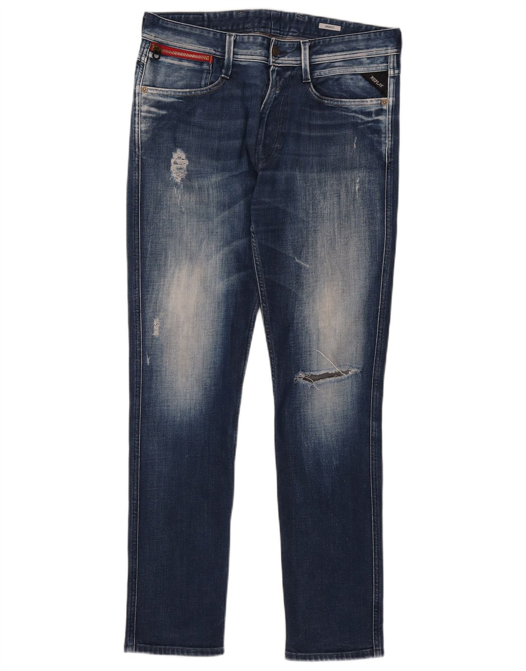 Replay Ženske Anbass Distressed Slim Jeans W33 L30 Plave