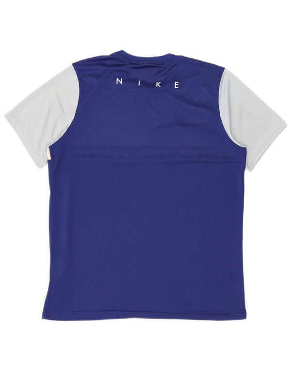 Nike Dri Fit T-Shirt Top XL Blue Colourblock poliester
