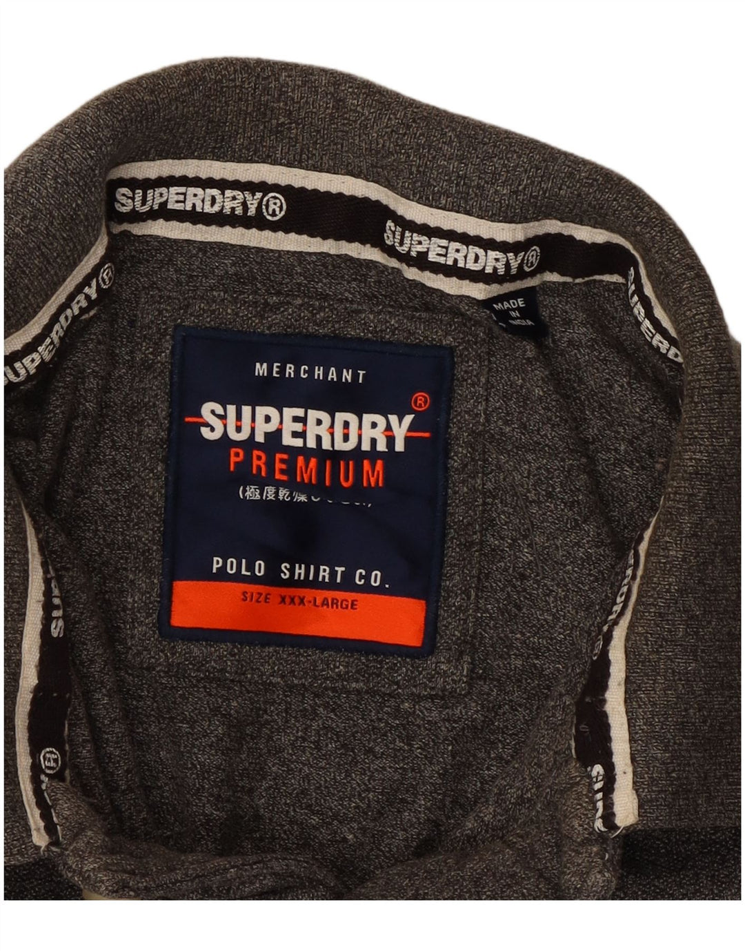 SUPERDRY muška grafička polo majica 3XL sivi pamuk