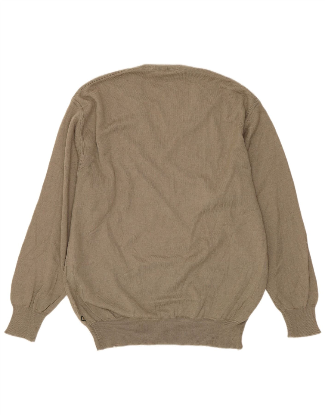 MALAGRIDA Muški džemper s V-izrezom srednje sive geometrijske vune