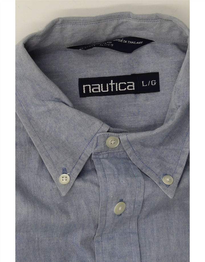 NAUTICA Mens Shirt Large Blue Cotton Vintage Nautica and Second-Hand Nautica from Messina Hembry 