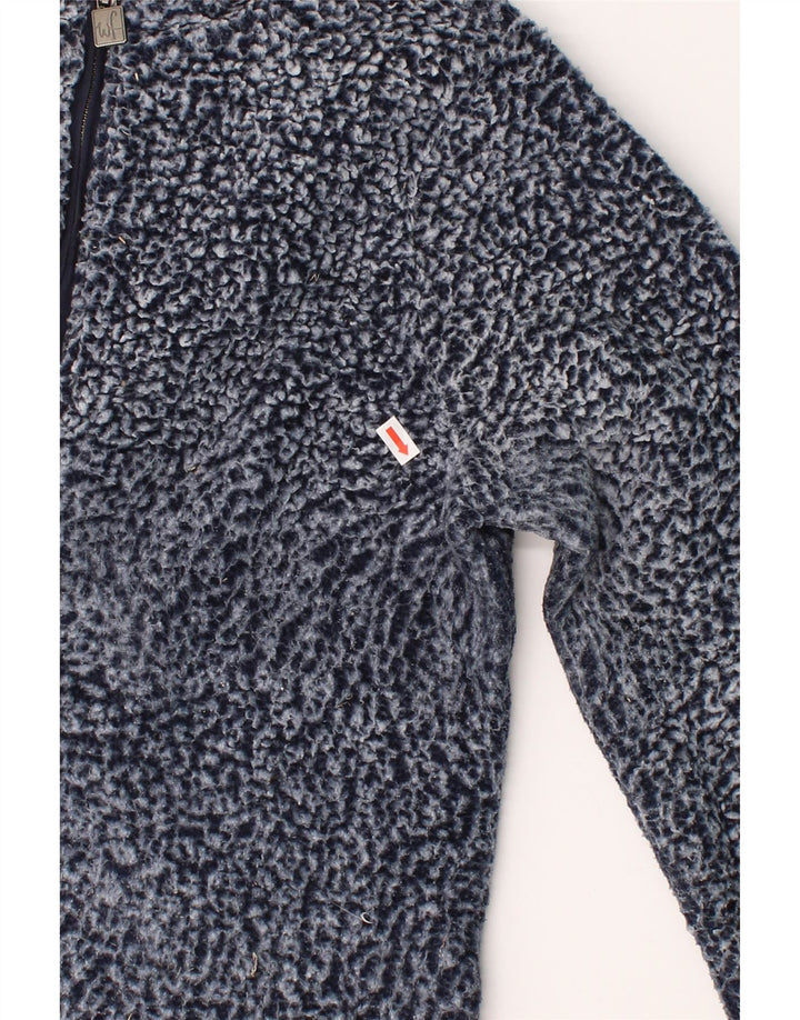 WEIRD FISH Womens Zip Neck Fleece Jumper UK 10 Small Blue Polyester Vintage Weird Fish and Second-Hand Weird Fish from Messina Hembry 