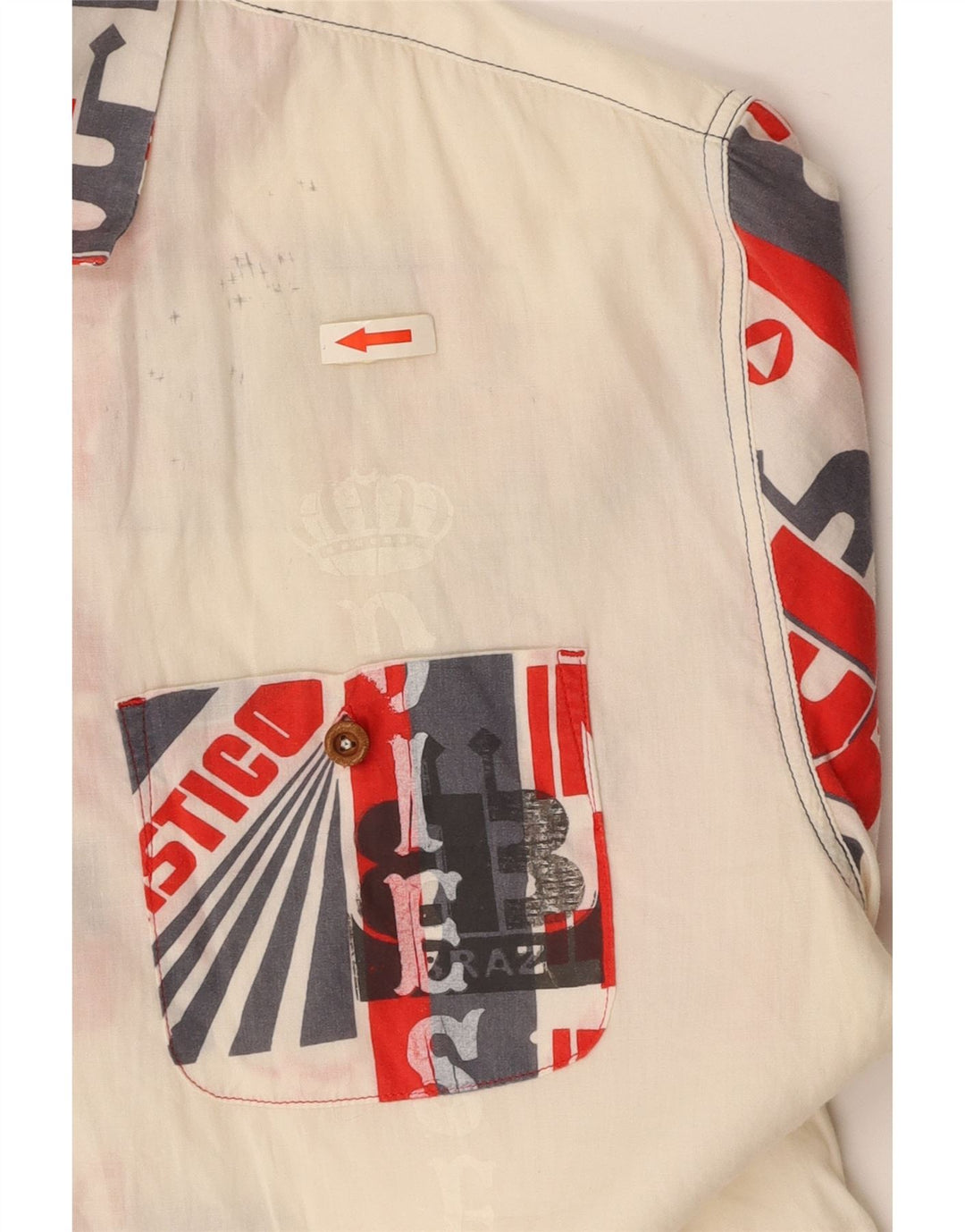 DIESEL Muška grafička majica kratkih rukava XL sivo bijeli pamuk u blokovima boja