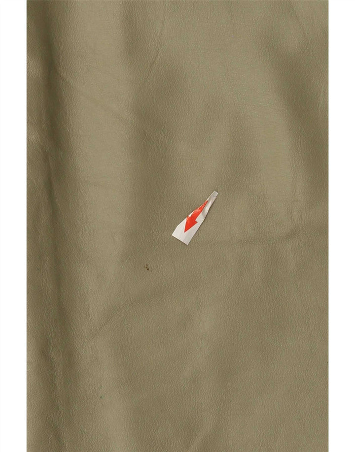 Vintage ženska midi kožna suknja W32 velika kaki