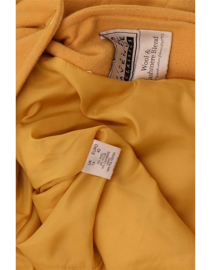 Ženska jakna s jednim gumbom First Avenue UK 14 Srednje žuta vuna