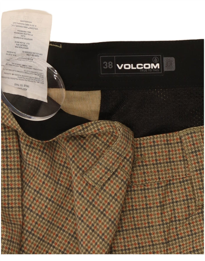 Volcom muške chino kratke hlače W38 XL bež poliester u obliku ptičje zube