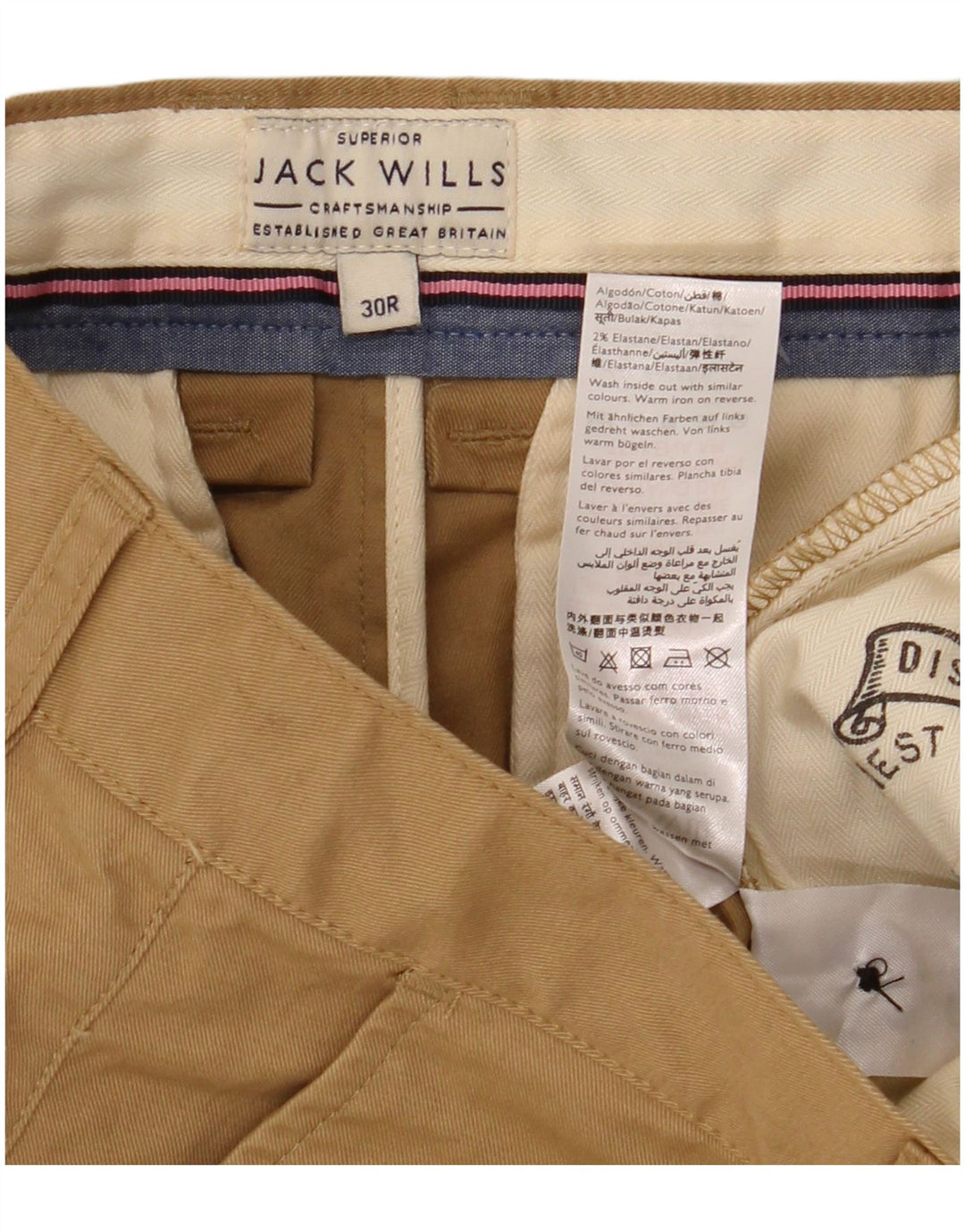 Jack Wills muške chino kratke hlače W30 srednje bež pamuk