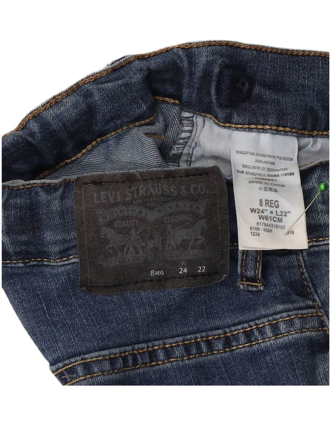 Levi's Boys 511 uske traperice 7-8 godina W24 L22 plavi pamuk