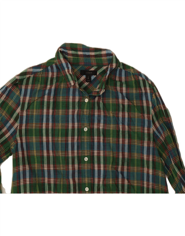 J. CREW Womens Shirt US 6 Medium Green Check Cotton Vintage J. Crew and Second-Hand J. Crew from Messina Hembry 