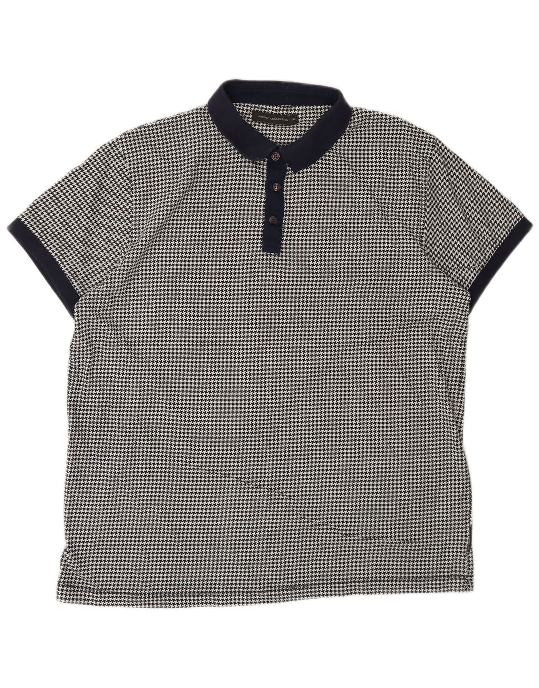 French Connection muška polo majica 2XL crni pamuk u obliku ptičje zube