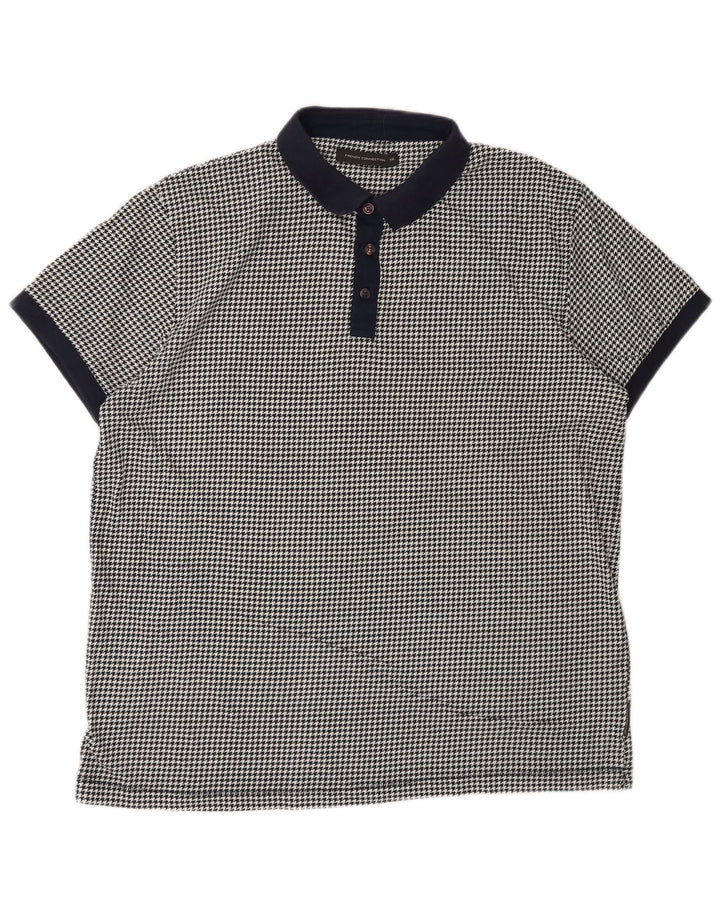 French Connection muška polo majica 2XL crni pamuk u obliku ptičje zube
