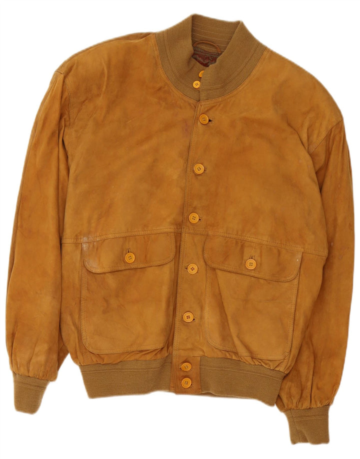Vintage muška bomber jakna od brušene kože UK 38 srednje bež boje