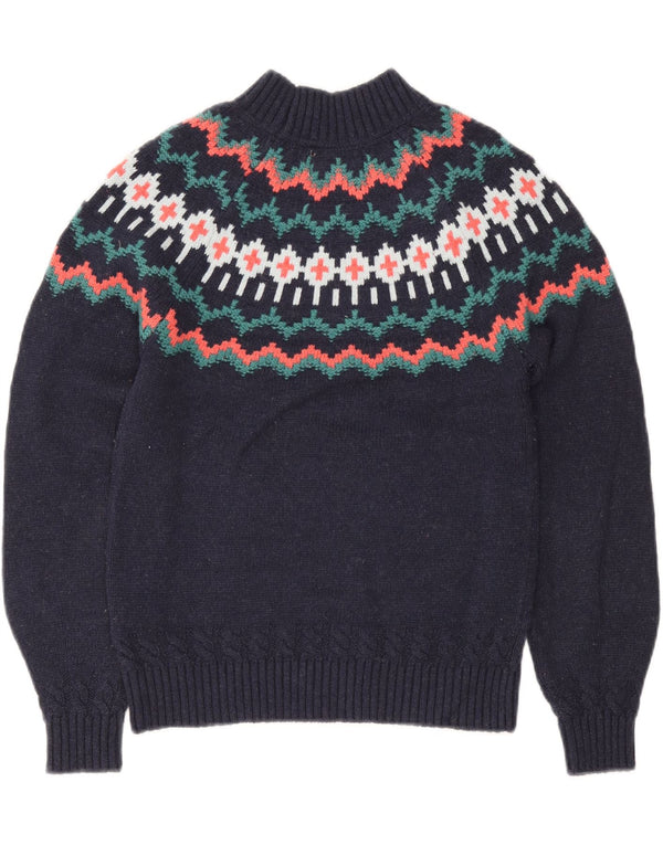 Fat Face ženski džemper s kornjačičastim ovratnikom UK 8 Mali tamnoplavi Fair Isle