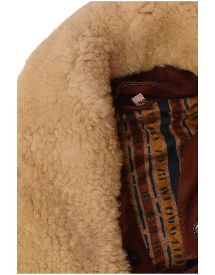 VINTAGE muški kožni kaput IT 50 Large Brown