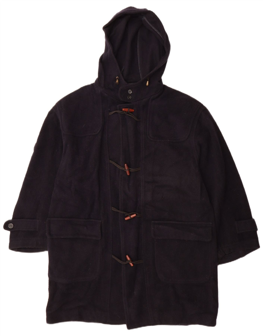 VINTAGE muški duffle kaput s kapuljačom IT 54 2XL tamnoplavi