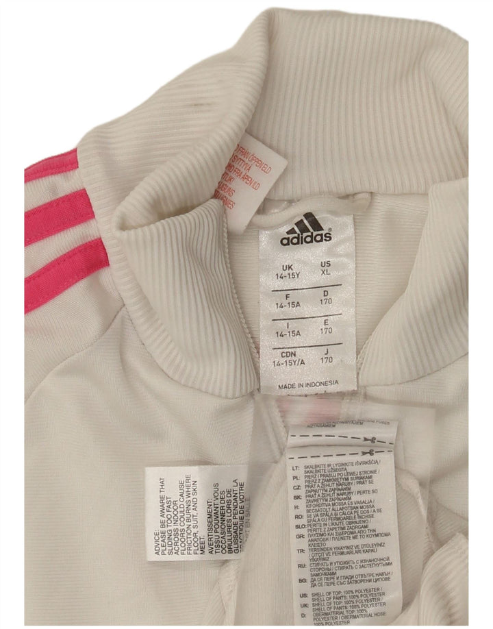 Adidas gornja jakna trenirke za djevojčice 14-15 godina, bijeli poliester