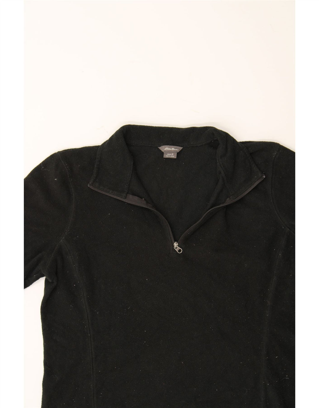 EDDIE BAUER Womens Zip Neck Fleece Jumper UK 10 Small Black Polyester Vintage Eddie Bauer and Second-Hand Eddie Bauer from Messina Hembry 