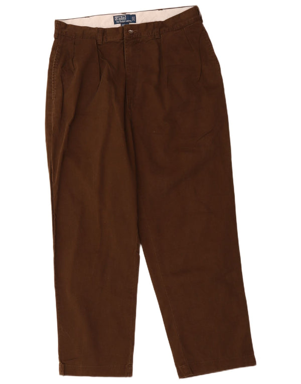Polo Ralph Lauren Mens Tapered Chino Trousers W36 L30 Brown Cotton