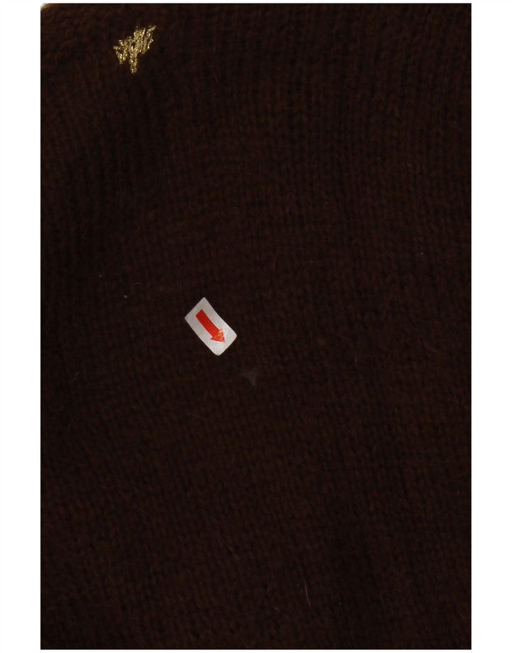 VINTAGE ženski kardigan pulover UK 8 Small Brown