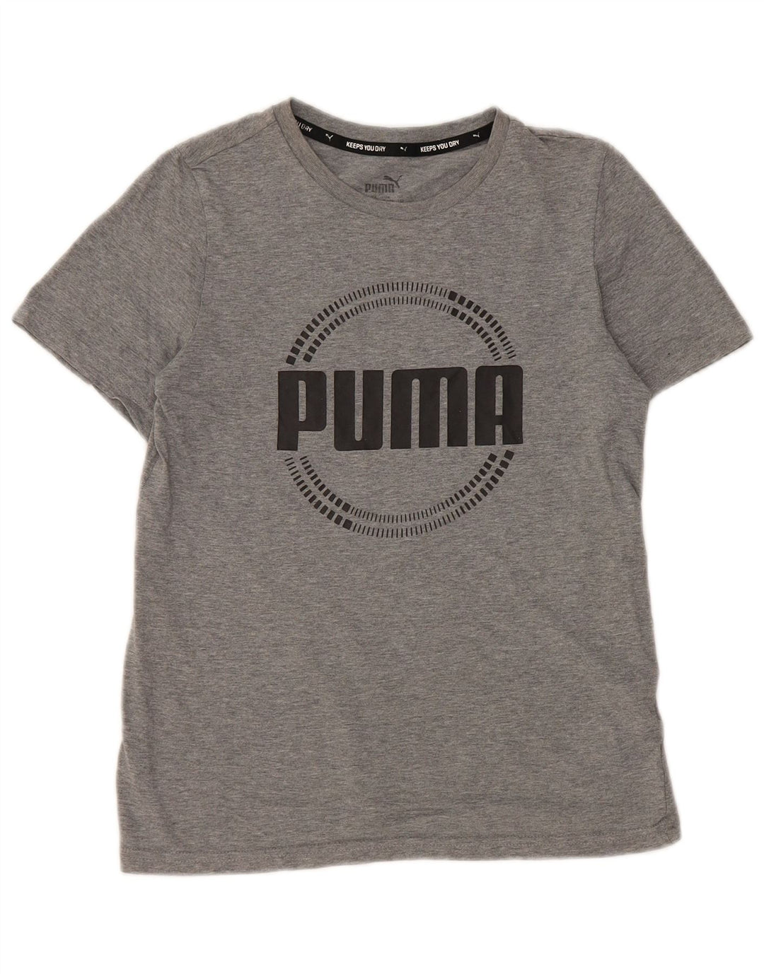 PUMA Boys Graphic T-Shirt Top 11-12 Years Grey Pamuk