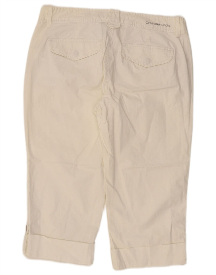 CALVIN KLEIN Ženske uske Capri hlače US 12 Large W34 L19 Off White