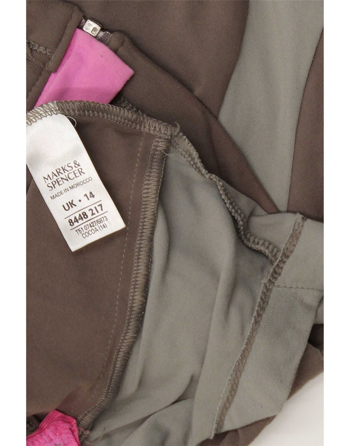 Marks & Spencer ženska gornja jakna trenirke UK 14 Large Brown Colourblock