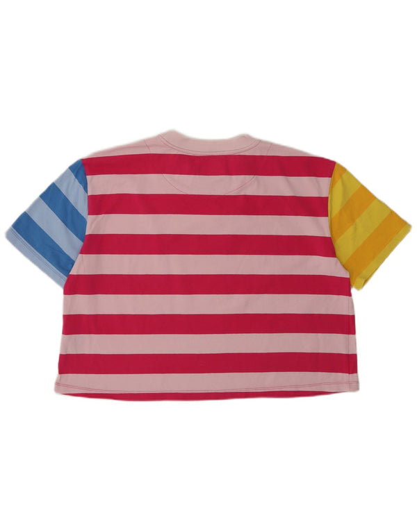 Karl Kani Womens Crop Graphic T-Shirt Top UK 10 Small Multicoloured Striped