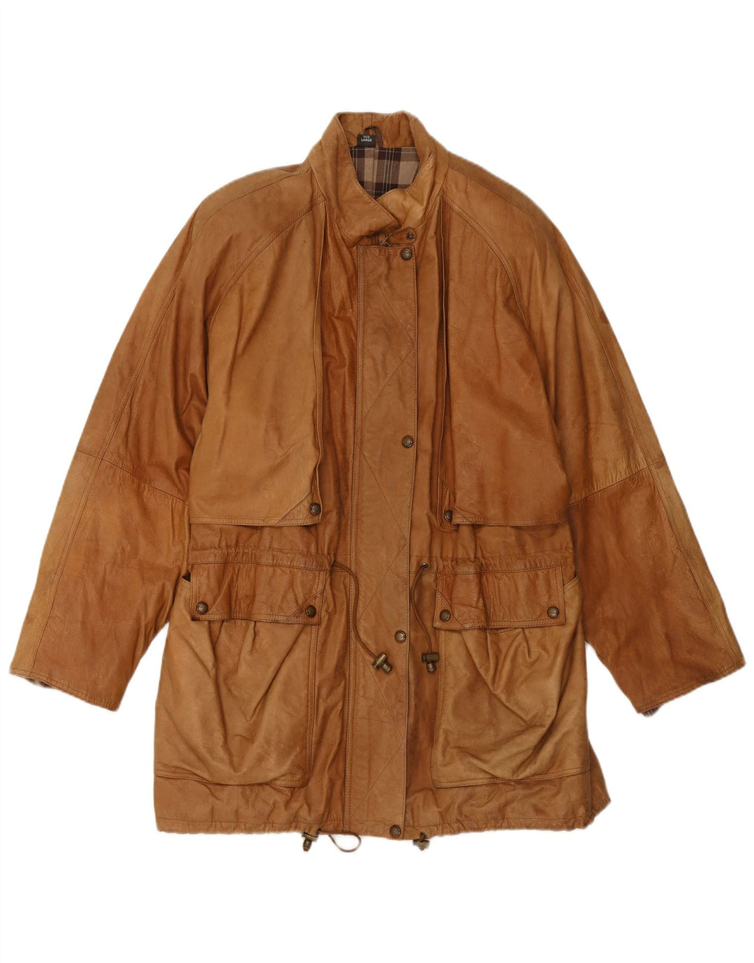 VINTAGE ženski kožni kaput UK 16 Veliki kožni bež