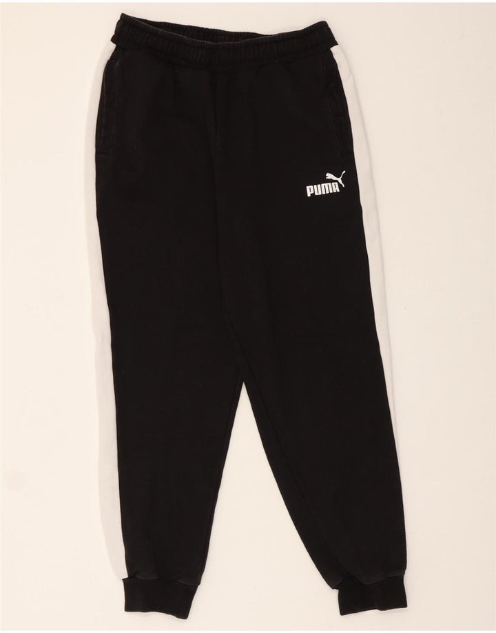 PUMA Mens Tracksuit Trousers Joggers Medium  Black Colourblock Cotton Vintage Puma and Second-Hand Puma from Messina Hembry 