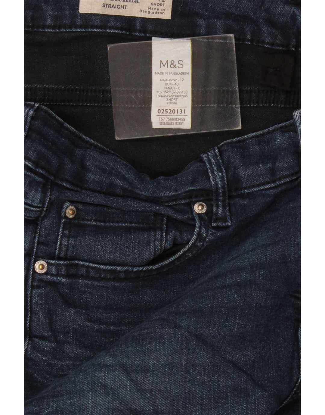 Marks & Spencer ženske ravne traperice UK 12 srednje W30 L28 tamnoplave