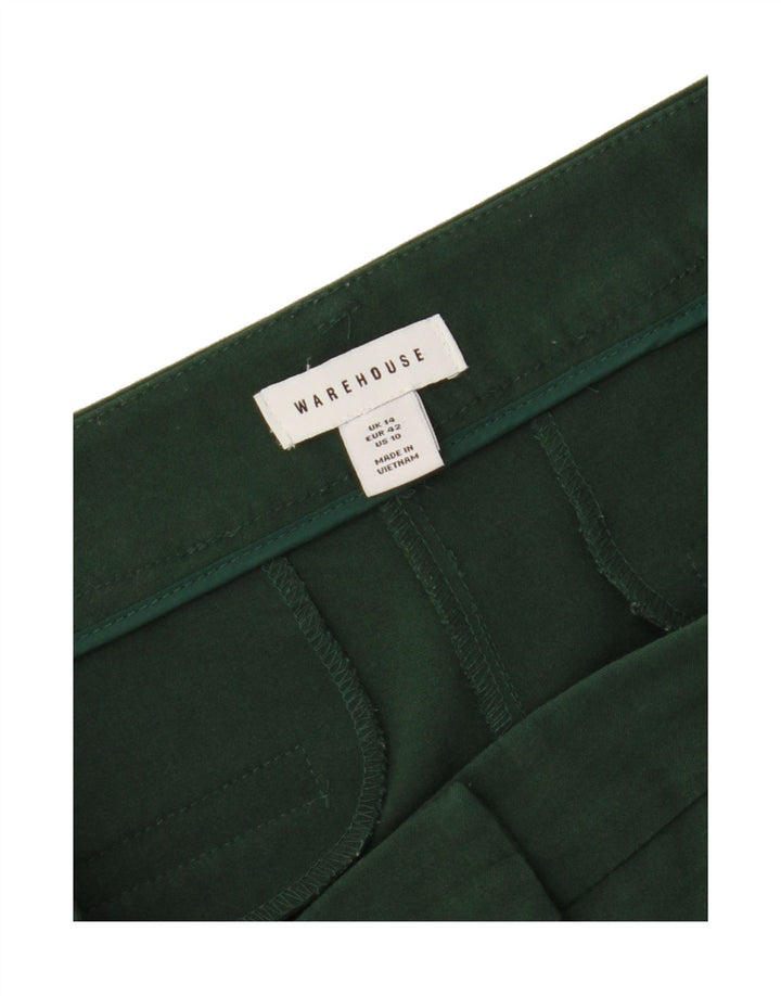WAREHOUSE Womens Slim Chino Trousers UK 14 Medium W34 L27 Green Polyester Vintage Warehouse and Second-Hand Warehouse from Messina Hembry 