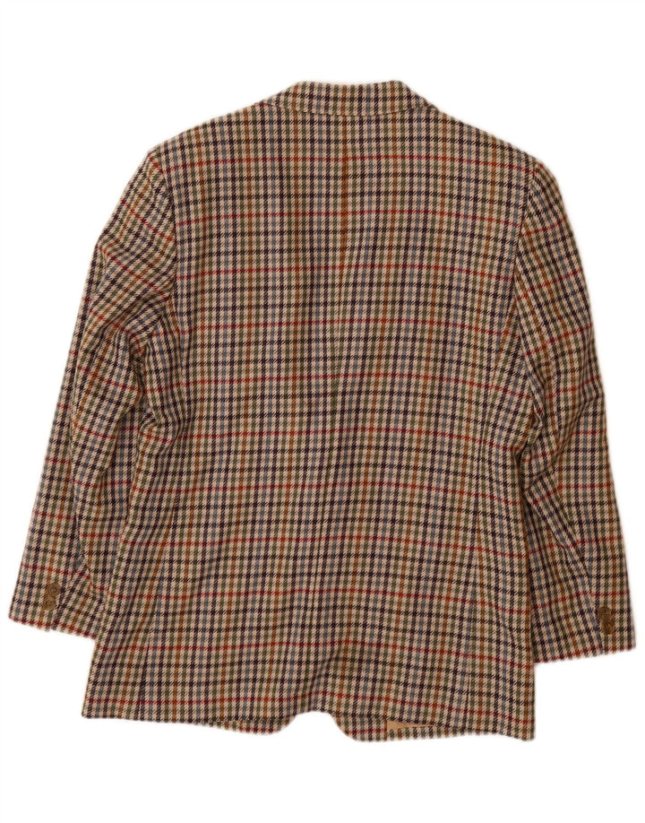 DAKS Ženska široka jakna sa 2 gumba UK 10 Mala bež houndstooth