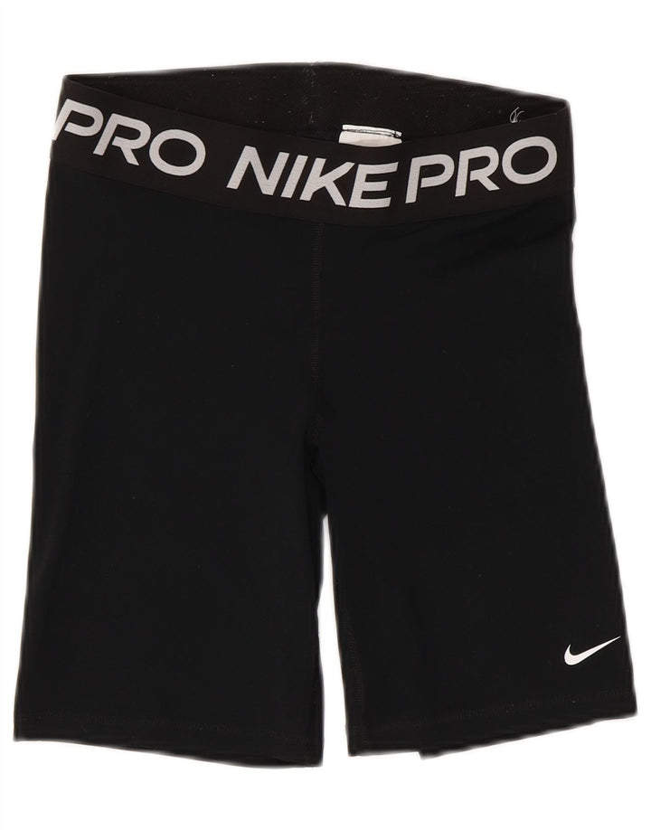 NIKE Ženske Dri Fit Graphic Sport Shorts UK 12 Srednji crni poliester