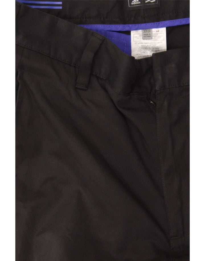 ADIDAS Womens Straight Chino Trousers W30 L30 Black Polyester Vintage Adidas and Second-Hand Adidas from Messina Hembry 