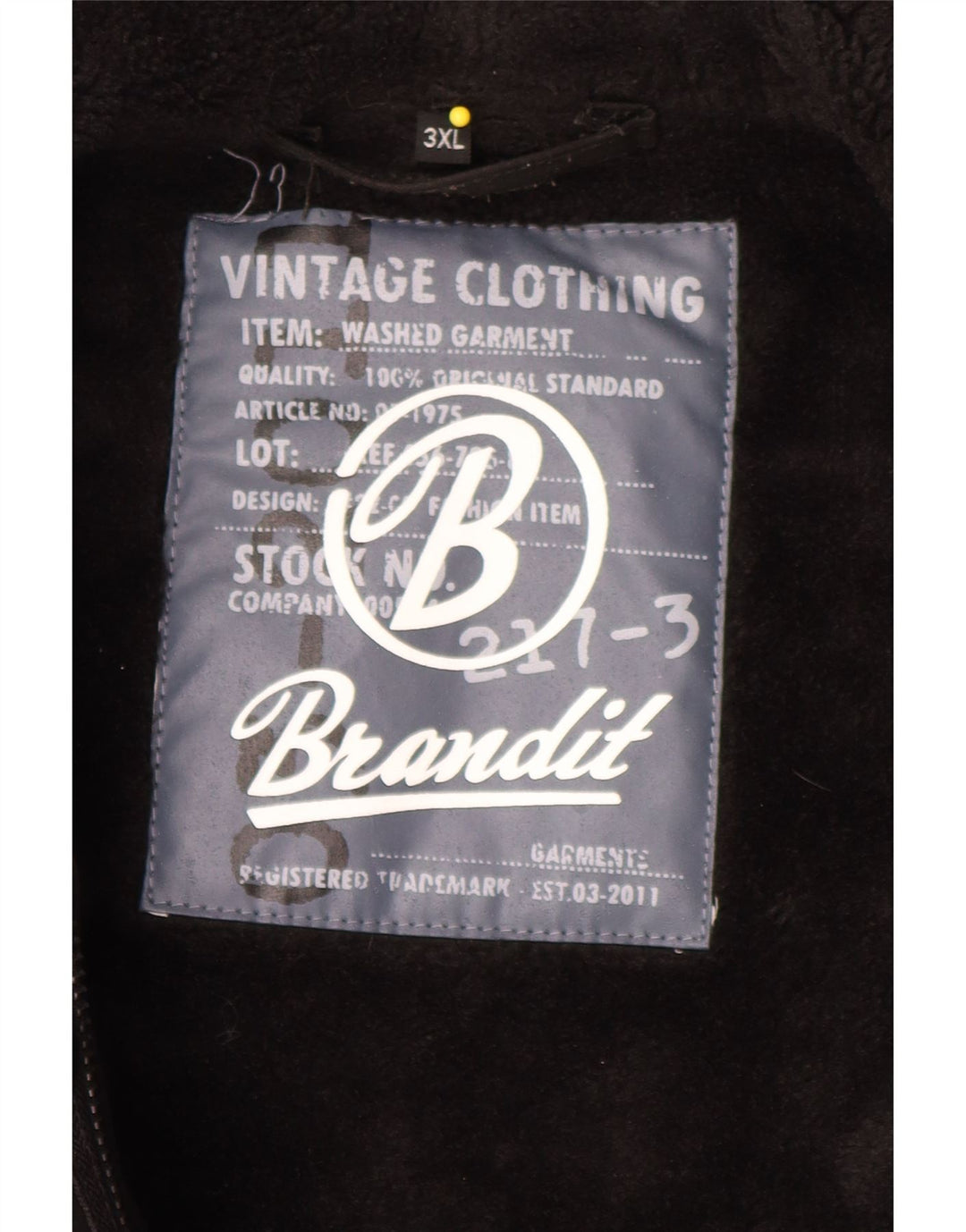 BRANDIT muška parka jakna s kapuljačom UK 46 3XL crni poliester