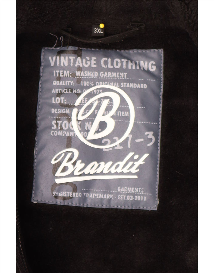 BRANDIT muška parka jakna s kapuljačom UK 46 3XL crni poliester