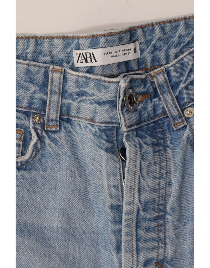 ZARA Womens Distressed Straight Jeans W24 L28 Blue Cotton Vintage Zara and Second-Hand Zara from Messina Hembry 