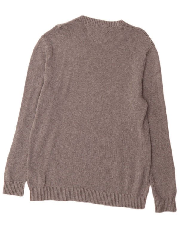 Tommy Hilfiger Mens Boat Neck Jumper Sweater XL Grey Cotton
