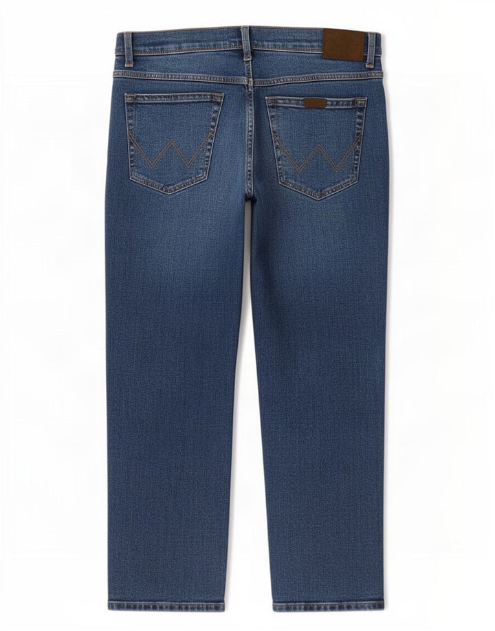 Wrangler muške obične ravne traperice W42 L27 plavi pamuk
