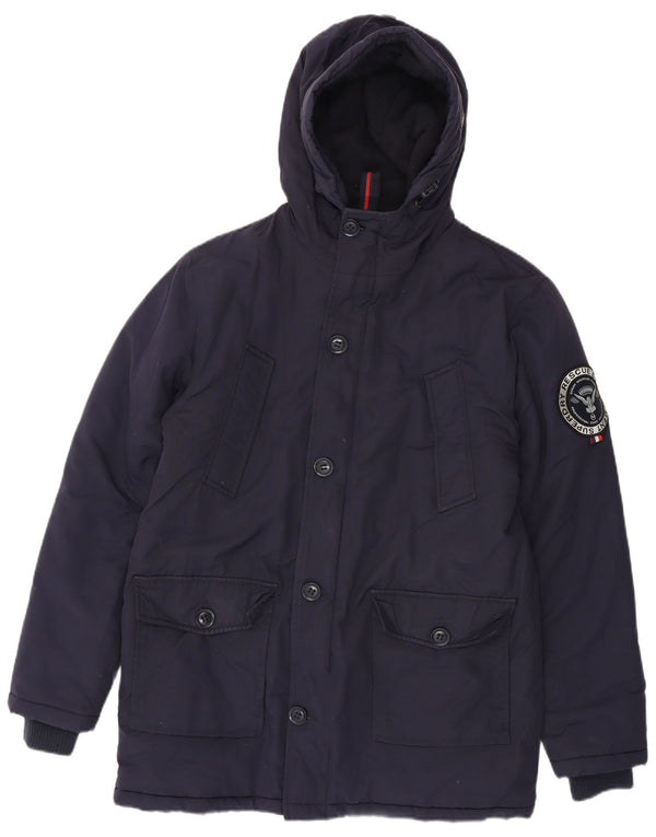 Superdry muška parka jakna s kapuljačom UK 40 Large tamnoplavi najlon